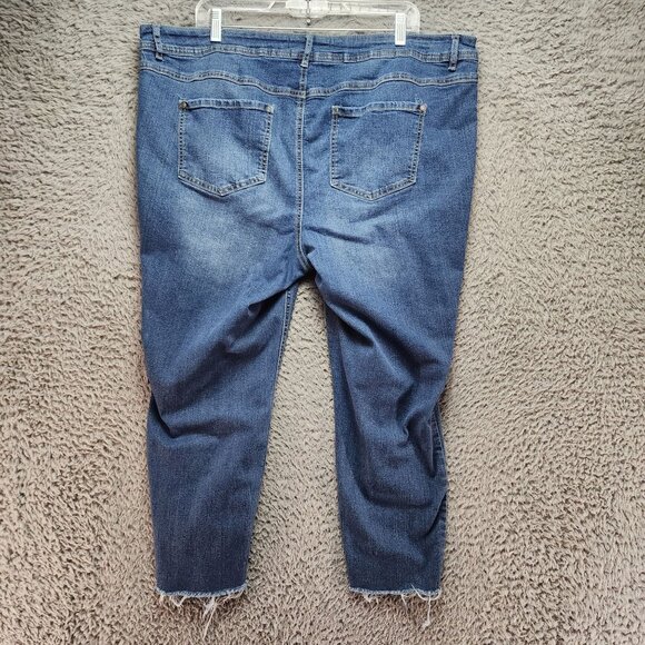 Est. 1946 Jeans Womens 18W Curvy Denim Jeans With Frayed Hem Cropped - Picture 11 of 13